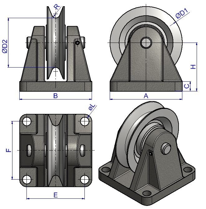 Wire Rope Pulley Sheave CERTEX Denmark